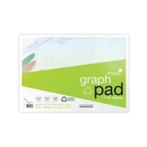 Image of Silvine Recycled Graph Pad 1/5/10mm A3 50 Pages A3GPRE