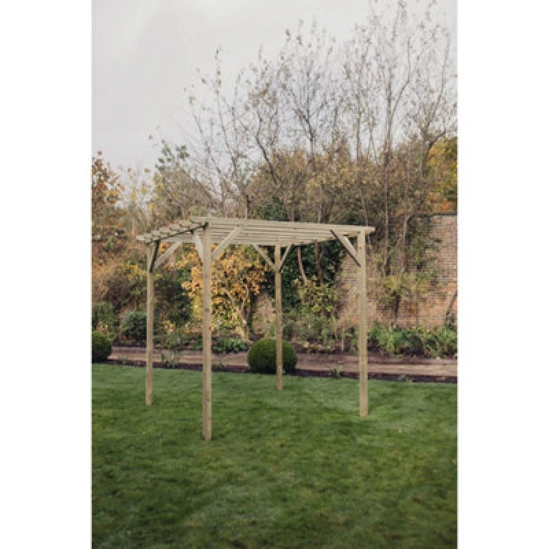 Image of Churnet Valley Garden Furniture Ltd Contemporary Pergola - Timber - L240 X W240 X H230 Cm - Partially Assembled
