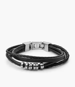 Image of Fossil Men Black Multi-Wrap Bracelet