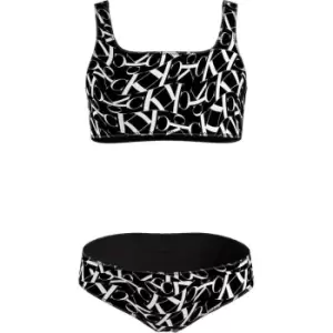 Image of Calvin Klein Bralette Bikini Set-Print - Black