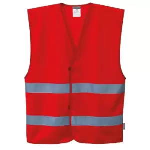 Image of Portwest Iona 2 Band Reflective Safety Vest Red S / M