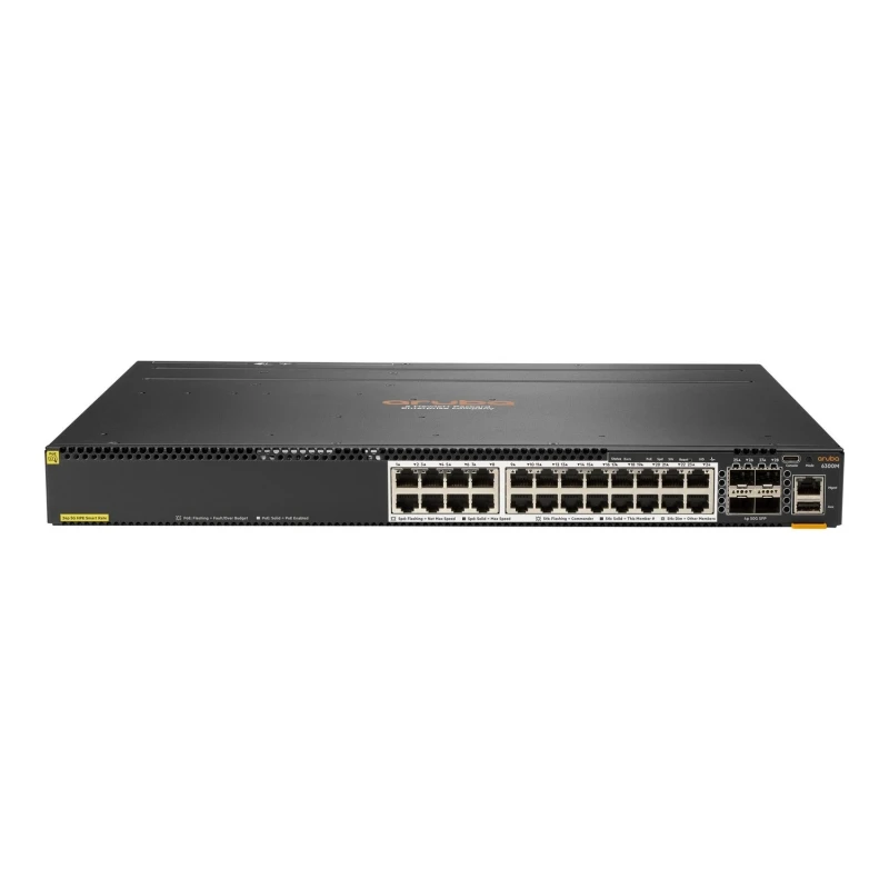 Image of HPE HPE Aruba 6300M - Switch - L3 - Managed - 24 x 1/2.5/5/10GBase-T + 4 x 1 Gigabit / 10 Gigabit / 25 Gigabit / 50 Gigabit SFP56 (uplink / stacking)