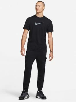 Image of Nike NSW Repeat Fleece Cargo Pants - Black/White, Size S, Men