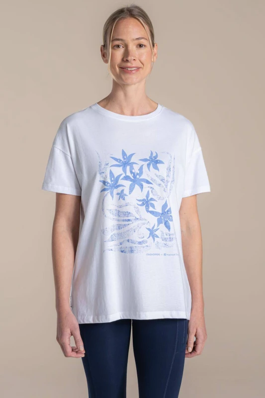Image of Craghoppers Womens National Trust Bistort Short Sleeved T-Shirt in Natural White Size: 18 Natural White Female 18