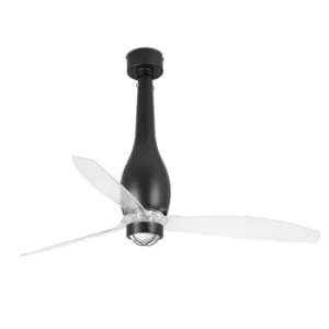 Image of Eterfan LED Matt Black, Transparent Ceiling Fan with DC Motor, 3000K