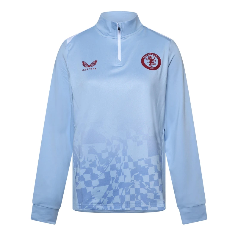 Image of Castore Aston Villa Drill Top Womens Serenity/BWh female 10 (S)
