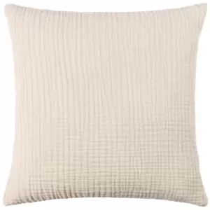 Image of Lark Muslin Crinkle Cotton Cushion Natural, Natural / 45 x 45cm / Polyester Filled