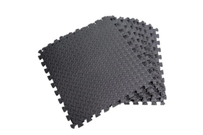 Image of Shatchi Black Gym Flooring Puzzle Mat Interlocking Eva Floor Tiles Non Slip Rubber Cushion For Home Workout Yoga Matting, 60X60X1.1Cm 4Pcs