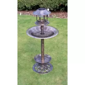 Image of St Helens Bronze Solar Bird Bath & Feeder