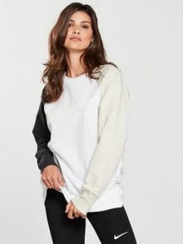 Image of Nike Training Swoosh Crew Sweat Black White Multi Size M Women