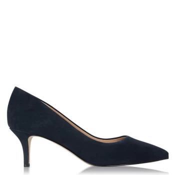 Image of Linea Kitten Heel Shoes - Navy Suede