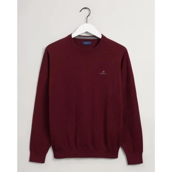 Image of Gant Cotton Crew Jumper - Dk Burgundy 678