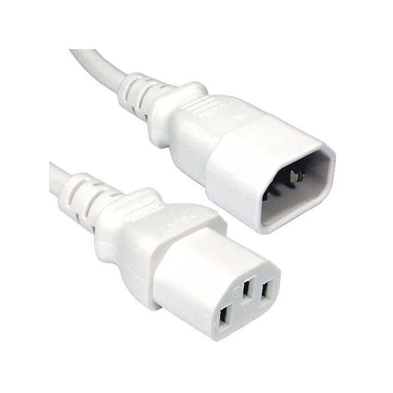 Image of FDL 2M IEC C14 PLUG TO C13 SOCKET CABLE - 1.0mm / WHITE