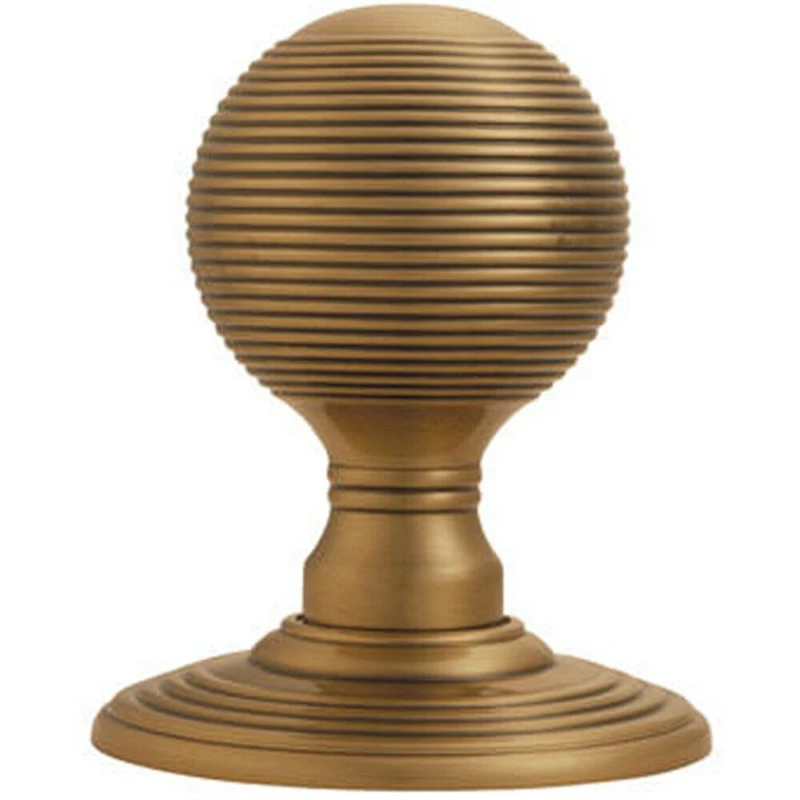 Image of Loops PAIR Round Textured Mortice Door Knob 50mm Diameter Bronze Beehive Handle Multi unisex