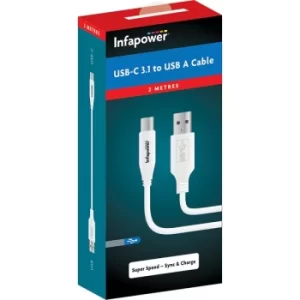 Image of USB Type C (USB-C 3.1) to USB A Cable 2M