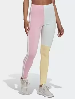 Image of adidas Essentials 3-stripes Colorblock Cotton Leggings, Pink Size XS Women