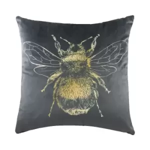 Image of Evans Lichfield Bee Cushion Cover (43cm x 43cm) (Grey)