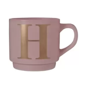 Image of Pink Porcelain H Alphabet Mug