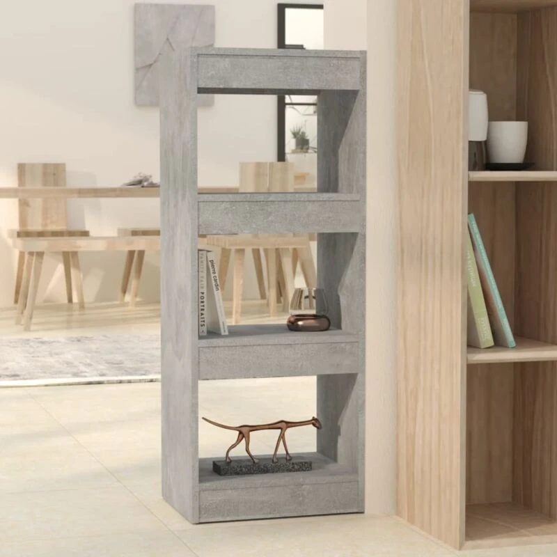 Image of VIDAXL Vidaxl - Book Cabinet/Room Divider Concrete Grey 40x30x103cm Engineered Wood 8720286842997