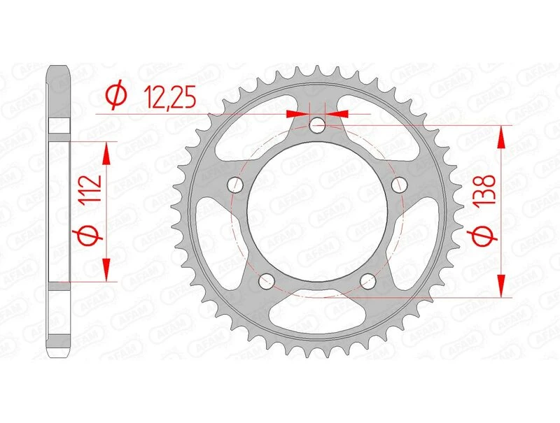 Image of AFAM Steel Standard Rear Sprocket 10613 - 525