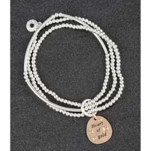 Image of 3 In 1 Rose Gold & Silver Plated Bracelet Heart of Gold