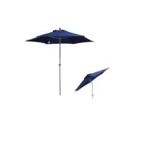 Image of Kingfisher 2M Lightweight Aluminium Garden Parasol With Crank & Tilt Mechanism In Navy