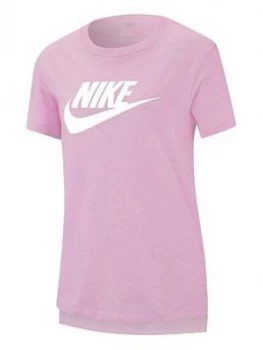 Image of Nike Older Girls Basic Futura T-Shirt - Pink White