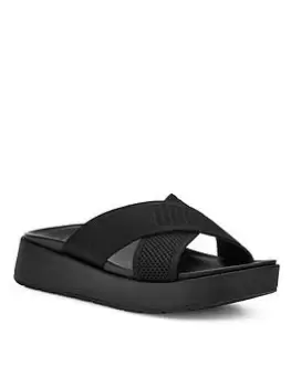 Image of UGG Emily Mesh Flat Sandal - Black, Size 6, Women