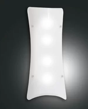 Image of Milton Flush Ceiling Light White Glass, E27