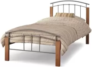 Image of Serene Tetras 3ft Single Beech and Silver Metal Bed