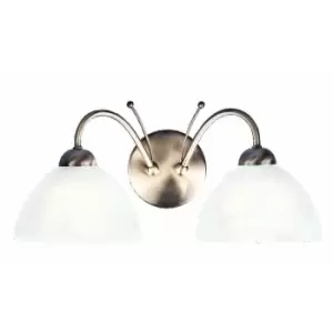Image of Searchlight Milanese - 2 Light Indoor Glass Wall Light Antique Brass, E14