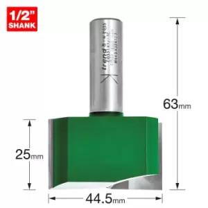 Image of Trend CRAFTPRO Two Flute Straight Router Cutter 44.5mm 25mm 1/2"