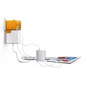 Image of Oneadaptr TWIST PLUS+ World 4x USB and Macbook Charge Station - Yellow