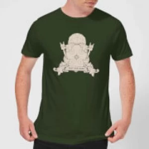 Image of Crystal Maze Fast And Safe Crest Mens T-Shirt - Forest Green - S