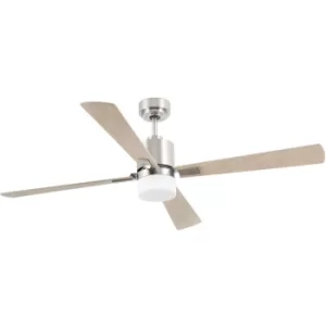 Image of Faro Palk 2 Light Large Ceiling Fan Matt Nickel, Maple with Light, E14