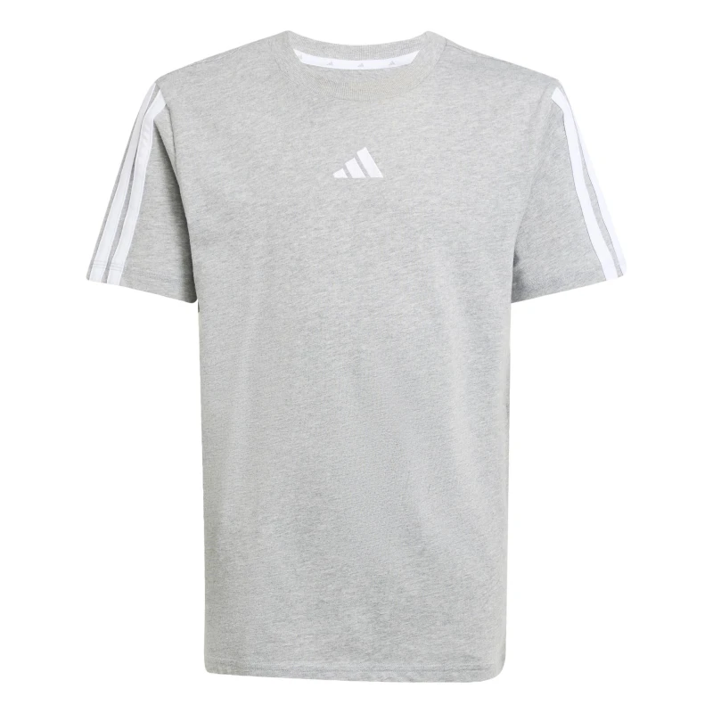 Image of adidas 3 Stripe Essentials T-Shirt Junior Grey/White unisex 13 Years