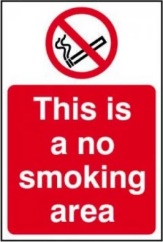 Image of No Smoking Area Sign Rigid 1mmPVC Brd