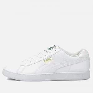 Image of Puma Mens Court Break Clean Trainers - Puma White/Puma White/Puma Team Gold - UK 11