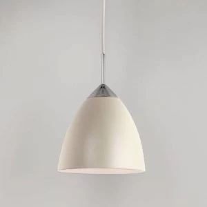 Image of 1 Light Large Dome Ceiling Pendant Cream, E27