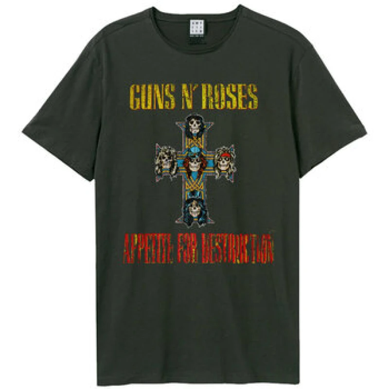 Image of Amplified Amplified Men Appetite For Destruction Guns N Roses T-Shirt in Charcoal Size: X-Small Charcoal XS Male 5059699794559