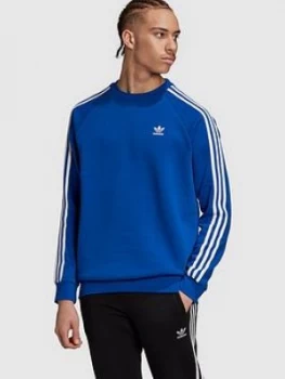 Image of Adidas Originals 3 Stripe Crew - Blue