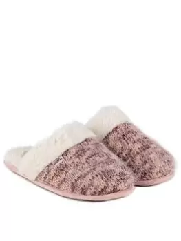Image of Totes Fluffy Knit Mule Slippers - Multi