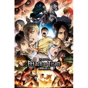 Image of Attack On Titan Season 2 Collage Key Art Maxi Poster