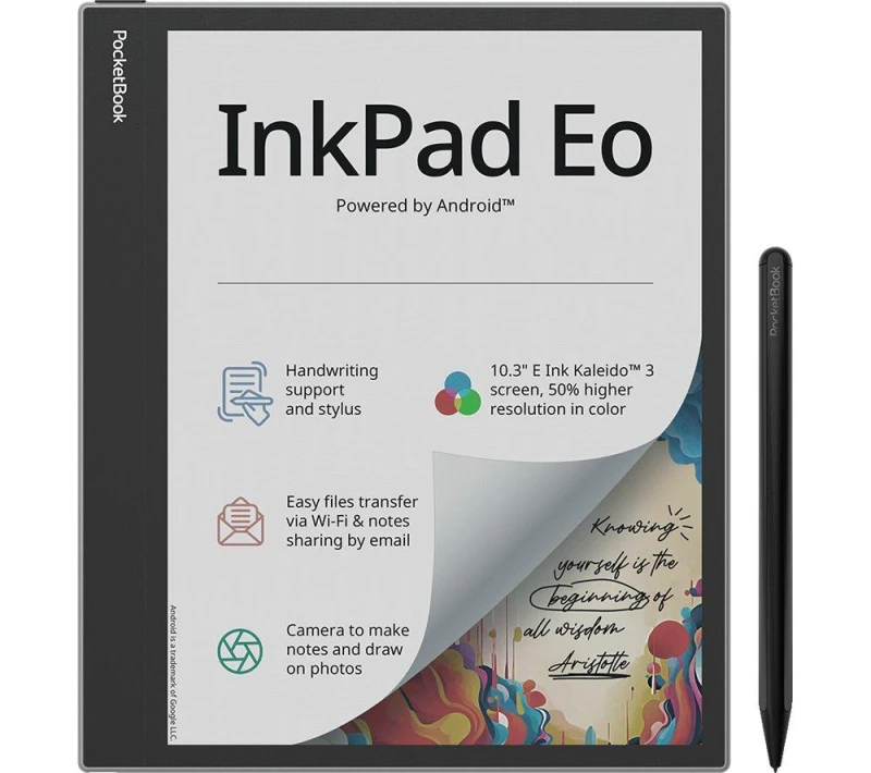 Image of PocketBOOK InkPad Eo Color 10.3" eReader - 64GB, Mist Grey, Silver/Grey 7640152097379