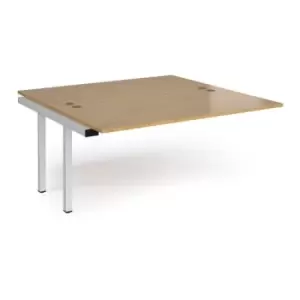 Image of Bench Desk Add On 2 Person Rectangular Desks 1600mm Oak Tops With White Frames 1600mm Depth Connex