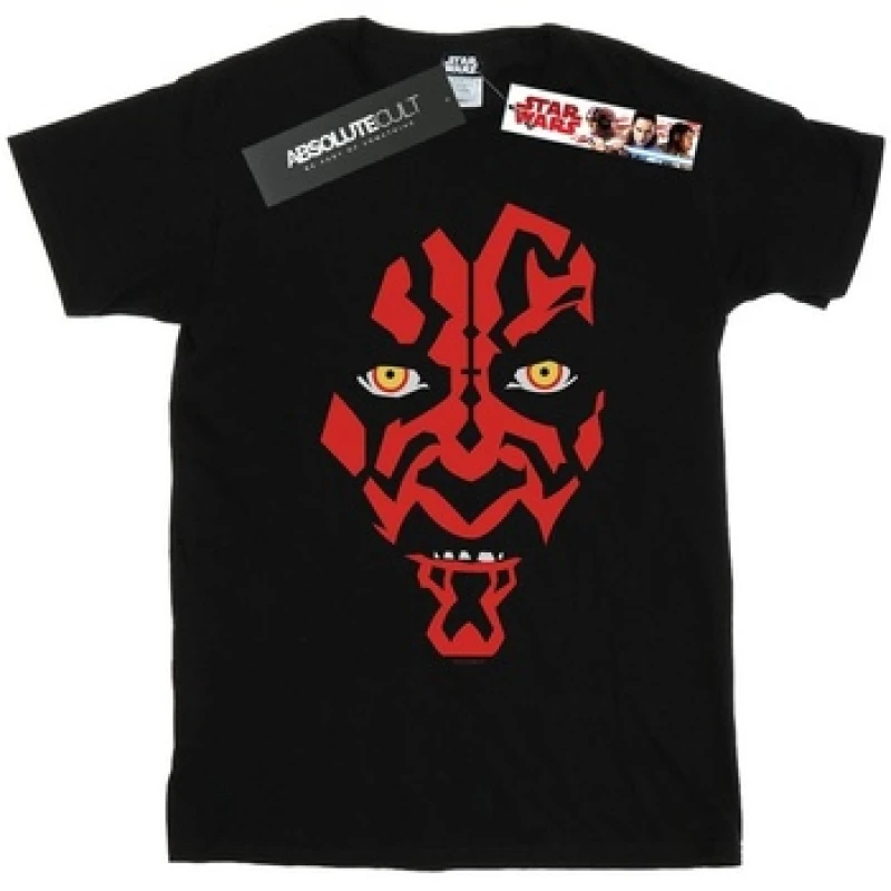 Image of Star Wars Darth Maul Face T-Shirt Black male