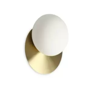 Image of Ideal Lux ninfea Round Flush Wall Lamp Brass