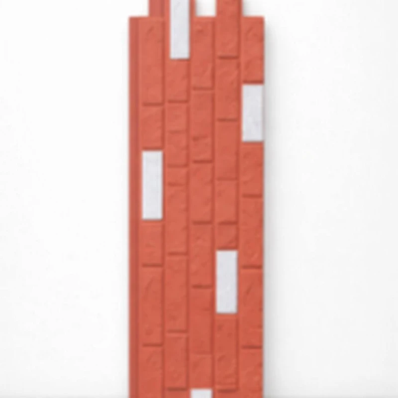 Image of ENER-J Mixed Red White Brick Hard PU Wall Panel 1160x300x25mm Pack 2 Red Unisex