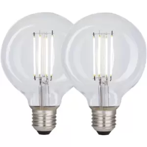 Image of Harperliving - Harper Living 8 Watts G95 E27 LED Bulb Clear Globe Cool White Dimmable, Pack of 2