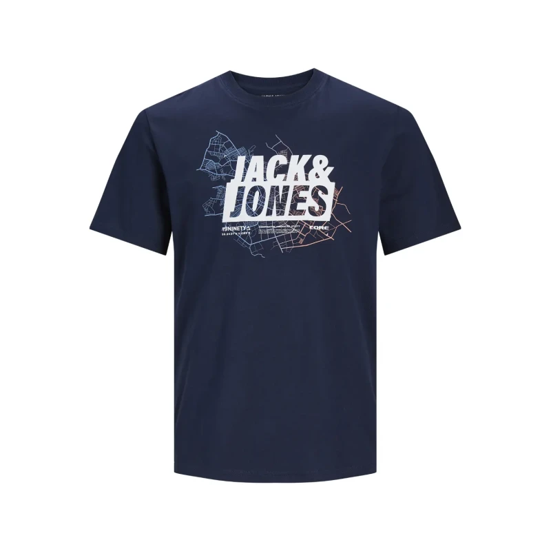 Image of jack & jones T-Shirt Jack & Jones Map Logo Bleu Male S